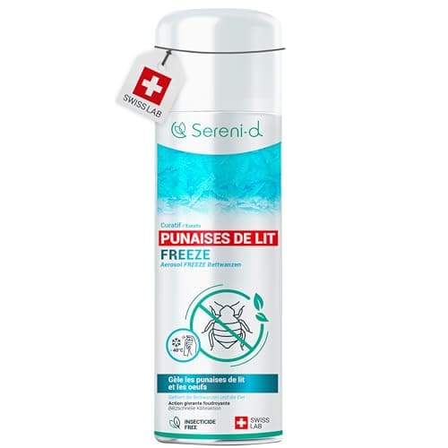 FREEZE PUNAISES DE LIT – TRAITEMENT NATUREL FOUDROYANT – Action FREEZE punaises de lit (œuf, larves et adultes) sans substances actives biocides – Action IMMÉDIATE et EFFICACE – Swiss Lab