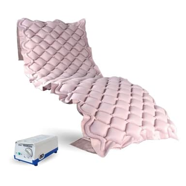 Mobiclinic® matelas anti-escarres à air alterné, Moteur silencieux, Mobi 1, Télécommande, 200 x 90 7, Kit de réparation, Marque européenne, Convient aux lits articulés, 130 cellules, Beige