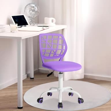 FurnitureR Chaise de Bureau pivotante à Hauteur réglable avec Petit Trou, pour Chambre d'enfant ou Salle d'étude, Violet I