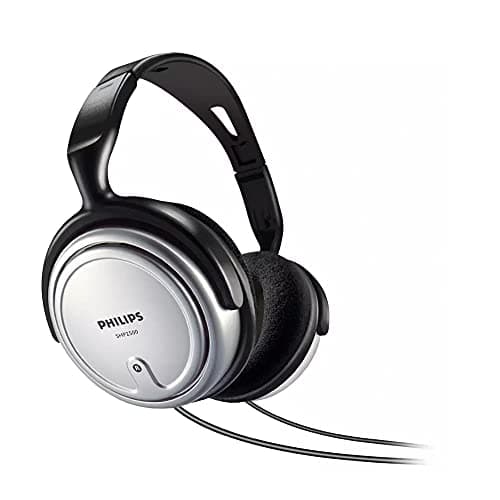 Philips Audio HiFi TV SHP2500/10 casque TV (son de grande excellence, isolation phonique, maintien parfait, régulateur de volume, cble extra long 6 m) Argent/Noir