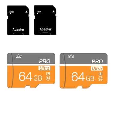 talebasic 64GB Micro SD Card Class 10 Memory Card with SD Adapter Fast Speed TF Card for Tablet/Mobile Phone/Camera/Car Audio/Game Console(2 Pcs 64GB)
