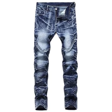 Mode Jeans Déchiré Homme Mode Casual Pantalon en Denim Serré Trou Biker Pants Skinny Slim Fit Stretch Élastique Pants Vintage Slim Dechiré Jean Fashion Pantalons
