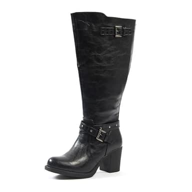 GABYLOU Bottes mollets larges XL - Modele Chrystel. Black. 40