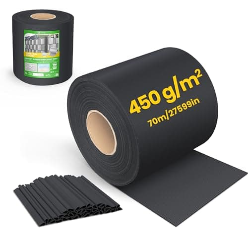 VOUNOT® Brise Vue Occultant Clôture en PVC 450 g/m² Protection Visuelle pour Jardin Lamelle Occultation 19 cm x 70 m avec 40 Clips de Fixation pour Panneau Grillagé Clôtures Rigides Noir