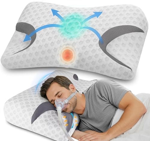 Hydomi CPAP Oreiller en Mousse à mémoire de Forme pour dormeur sur Le côté, Oreiller d'apnée pour Dormir, Oreiller Nasal CPAP adapté à Tous Les utilisateurs de Masques CPAP