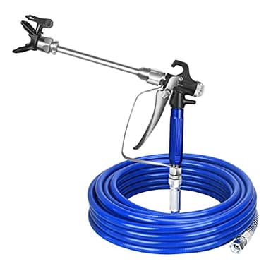 Jajadeal Kit de Tuyau de Pistolet de Pulvérisation de Peinture Airless, 15M Tuyau de Pulvérisateur de Peinture, avec 20cm Airless Peinture Pistolet Tige De Rallonge, 517 Buse et Protection de Buse