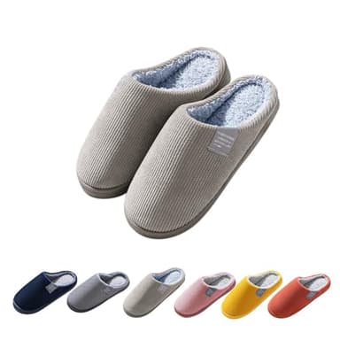 Générique Pantoufles Hommes Chaussons en Mousse à Mémoire Chausson Hiver Accueil Slippers, Confortable Chaussons en Peluche Chaude Doublure Chaussures, Femme Intérieur Hiver Accueil Slippers