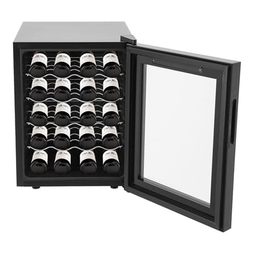 Fermoirper Compressor - Cave à vin - 48 l - 20 bouteilles - Petite cave à vin avec panneau tactile LED - Anti-UV - Plage de température de refroidissement : 12-18 °C