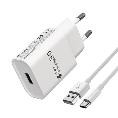 Type-C Chargeur Rapide pour Samsung Galaxy A14, A13, A15, A12, 4G/5G, S10, S9, S8, A04S, A05S, A33, A23, A32, A21S, A53, S24, S23, S22, S21, S20. Compatible Xiaomi Note9, Huawei. avec 2m Câble USB C