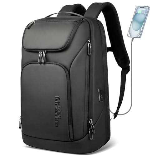 HEROIC KNIGHT Sac à Dos Affaires Ordinateur Portable de 17,3 pouces avec Double Port USB Étanche Ultraléger Travail Bureau 30L (Noir)