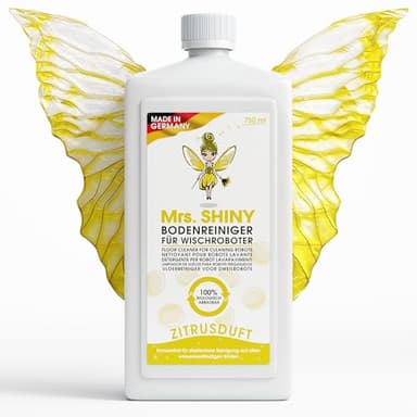 Mrs. SHINY - Détergent pour produit aspirateur laveur avec parfum d'agrumes - produit nettoyant aspirateur laveur - nettoyant pour sol pour robot de nettoyage - pour tous les aspirateurs - 750 ml
