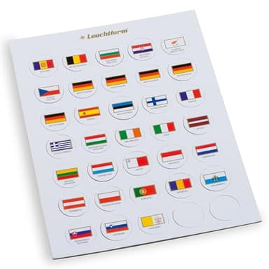 LEUCHTTURM 333463 fiches de drapeau de carton, adéquat pour caps 26