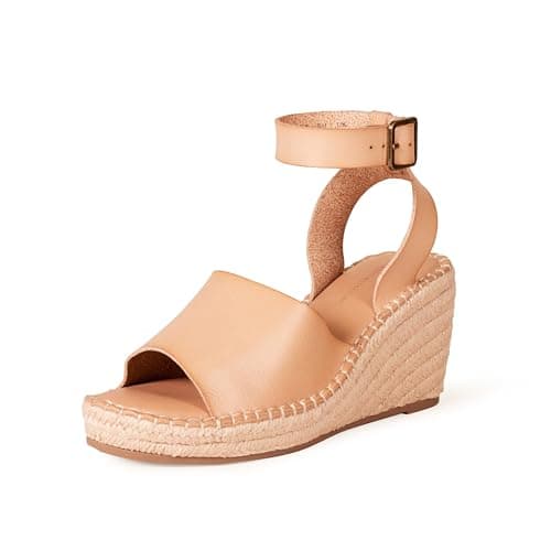 Amazon Essentials Sandale Espadrille Compensée Confortable Femme, Rose Blush, 43 EU
