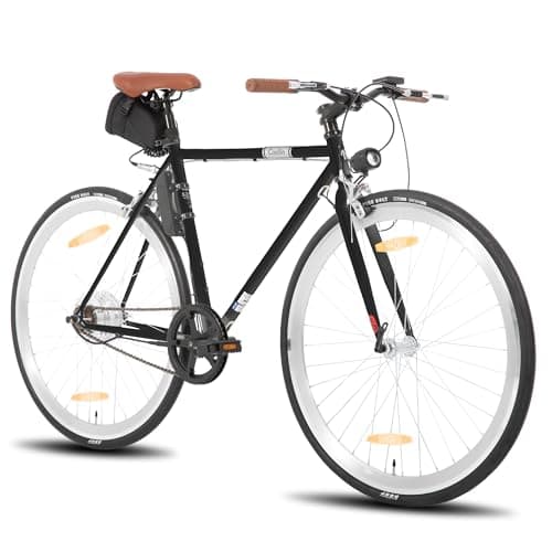 Hiland Vélo électrique 28 ", moteur 250 W, batterie 5,2 Ah, cadre en aluminium de 530 mm, vélo de ville électrique pour homme et femme, pour le quotidien et les trajets en déplacement, noir