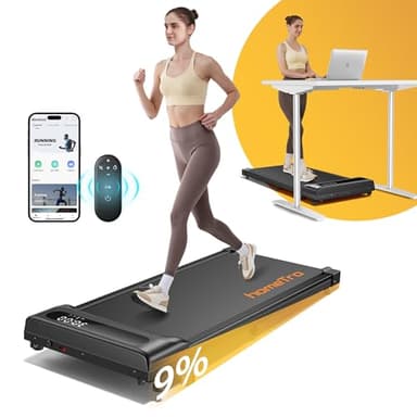 homeTro Tapis de Course - Tapis de Marche Inclinable avec 9% Incline - Moteur 2.5HP pour Maison et Bureau - Walking Pad Léger avec Affichage LED, Télécommande Mute, Idéal pour Running et Marche