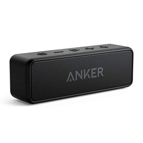 Anker soundcore 2 Enceinte Bluetooth, Enceinte Bluetooth Puissante sans Fil avec Basses Puissantes, Autonomie de 24 Heures, Porté de 20 m, Etanche Waterproof IPX7 et Microphone Intégré
