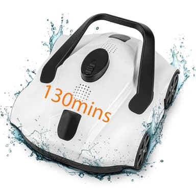 Aspirateur de piscine robotique sans fil SYANSPAN pour piscine hors sol jusqu'à 100 m², avec moteurs à aspiration puissante à double entraînement, aspirateur automatique de piscine et technologie de