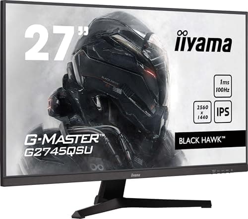 iiyama Ecran 27" G-Master Black Hawk, IPS, 2560x1440@100Hz, 1ms, 300cd, Haut-parleurs, HDMI/DP/USB HUB, Black Tuner, i-Style Colour, ecran pc Gamer