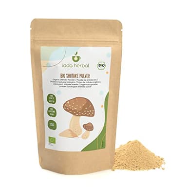 Poudre de Shiitake Biologique (125g), Champignons Shiitake Moulus, Shiitake de Culture Biologique, 100% Naturel et Pur, Végétalien
