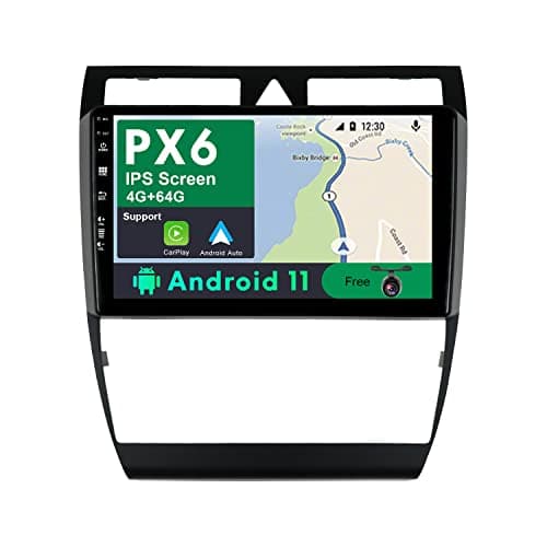 JOYX PX6 Android 11 IPS Autoradio pour Au-di A6 C5 S6 (1999-2004) / RS6 (2002-2006) - 4G+64G - Caméra GRATUITES - 2 Din 9 Pouce - HDMI 4K-Video AHD-Camera Dab Volant 4G WiFi Carplay Android Auto BT