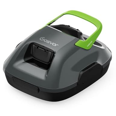Gosvor Robot Piscine sans Fil, Aspirateur Piscine avec Autonomie de 90 Minutes, Nettoyage Automatique avec Fonction de stationnement Automatique, Nettoyeur de Piscine Compact, Idéal pour 80㎡(Vert)