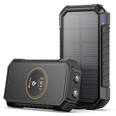 Hiluckey Chargeur Solaire 26800mAh, 4 Sorties Power Bank USB C Batterie Externe Portable avec Lampe Poche LED pour Smartphones, Tablette, Outdoor Camping etc.
