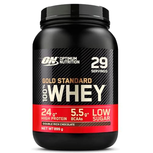 Optimum Nutrition Gold Standard 100% Whey, Poudre de Protéines pour Construction et Récupération Musculaire, avec Glutamine et Acides Aminés BCAA Naturels, Double Chocolat, 29 Portions, 899 g