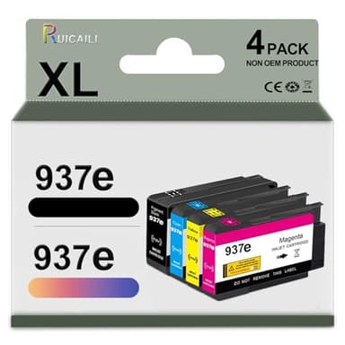 Compatible pour HP 937e 937XL 937 avec Puce Cartouches d’Encre pour OfficeJet Pro 9110b 9120b 9130b 9720 9730 9110e 9120e 9130e 9720e 9730e (4)