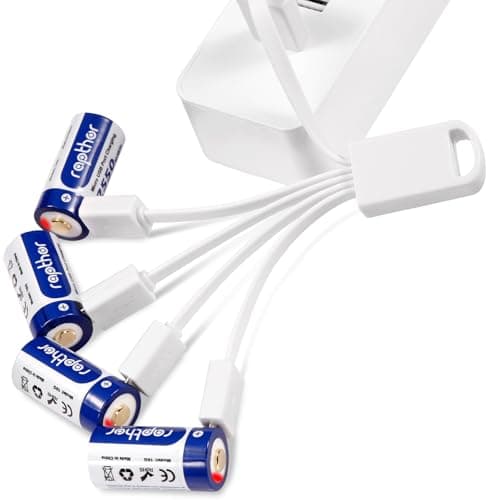 Rapthor USB Rechargeables Batteries 850mAh compatibles avec Arlo Wireless Security Camera 3V Batterie au Lithium avec Chargeur (8)