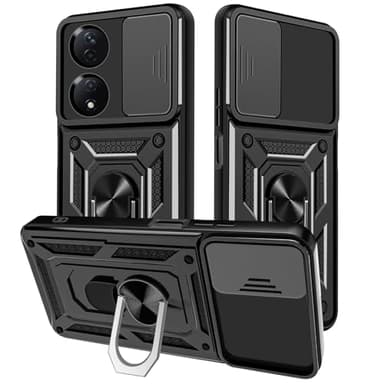 Yutwo Coque pour Honor 90 Smart, Coque pour Honor X7B Protection de la Caméra et Support à Bague Étui Antichoc Coque pour Honor 90 Smart/Honor X7B -Noir