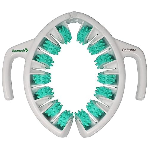 TESMED CELLULITE – Masseur manuel anti-cellulite, Made in Italy, breveté, à triple action mécanique avec rouleaux qui soulèvent, resserrent et relâchent la peau (Vert)