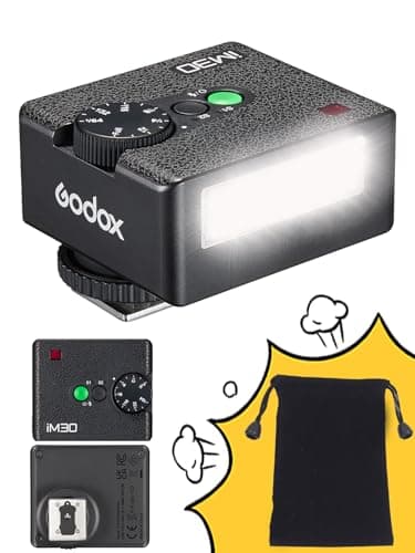Godox iM30 Mini Flash Appareil Photo, Flash Manuel S1/S2 Contrôle Optique, Température de Couleur CCT 6500K,7 Niveaux de Puissance (1/64~1/1), Compatible avec Canon, Sony, Nikon, Pentax,Panasonic