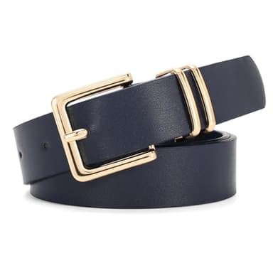 VONMELLI Femmes Ceinture en Cuir PU Mode Ceinture à la Taille Avec Boucle Carré Or Classique Ceintures Femmes pour Jeans Pantalons Robes, bleu, XXXL: Misura Della Vita 133cm-142cm