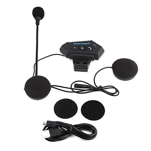 KSTE Kit Main Libre Moto, 1 Paire Casque Bluetooth de Moto BT Casque Haut-parleurs Soutien Appels Mains Libres