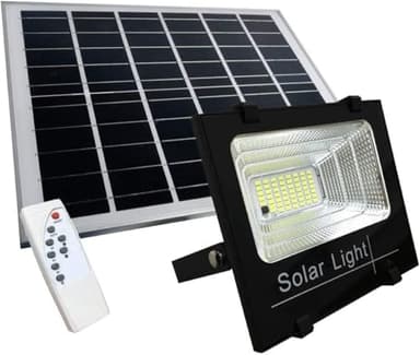 SQUADO - Projecteur LED Extérieur 100 W Smd avec Panneau Solaire Capteur Crépusculaire et Télécommande