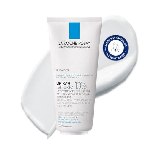 La Roche-Posay, Lipikar Urea 10%, Lait Hydratant Anti-Sécheresses et Anti-Irritations, Idéal Peaux Très Sèches, Soin Triple Action, Enrichi en Beurre de Karité, 200 ml