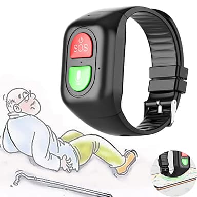Téléalarme GPS pour Senior,Bracelet avec SOS Bouton D'avertissement Et De Détection,Montre pour Personne Agée avec Détecteur De Chute,pour Les Personnes Âgées/Alzheimer