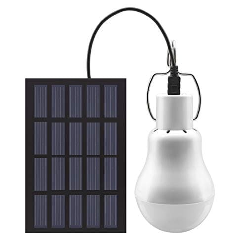 Lampe Solaire Portable à Ampoule LED à énergie Solaire avec Panneau Solaire pour jardin, terrasse, intérieur, extérieur, randonnée, camping, tente, éclairage de pêche