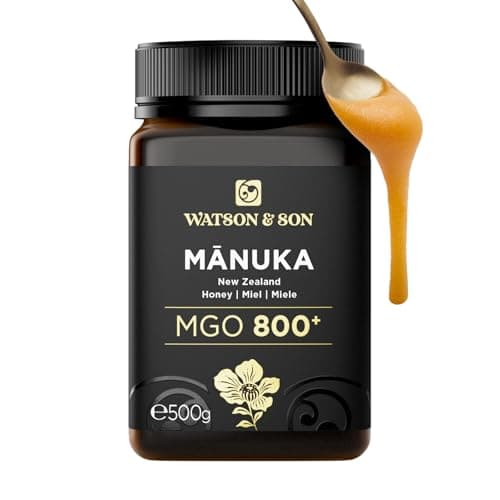 Watson & Son Miel de Mānuka MGO 800+ (500g) – Certifié 100% pur et brut – Mis en pot et scellé en Nouvelle-Zélande – Miel de Mānuka