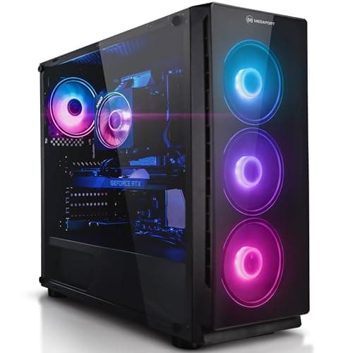 Megaport PC Gamer Fixe AMD Ryzen 5 5600 • GeForce RTX4060 8Go • sans système d'exploitation • 32Go DDR4 • 1000Go M.2 SSD • WiFi • Ventilateur • Unité Centrale Ordinateur de Bureau