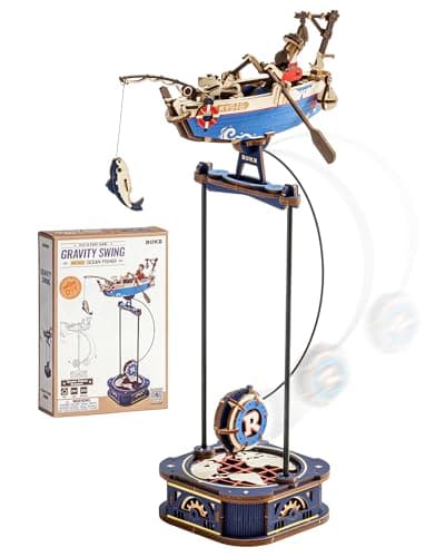 ROKR Puzzle 3D Bois Maquette en bois a Construire Balancement gravitationnel Capitaine du ciel, Maquette en bois Cadeaux pour adultes, Ocean Fisher MCD02