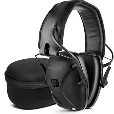 awesafe Casque Anti Bruit Adulte - Casque Antibruit de Sécurité Electronique - Casque Tir Sportif Avec Boîte de Rangement, NRR 24dB