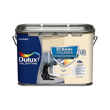 Dulux Valentine ECRAN+ CHANTIER FACILE FAÇADE - Peinture en Phase Aqueuse pour Façades - Séchage rapide et grand confort d'application - Mat Meulière 2,5 L