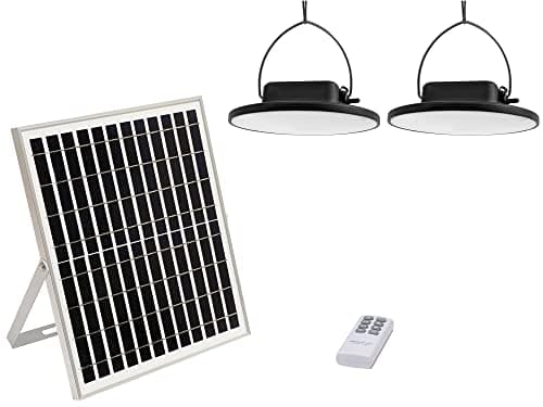 ELEDCO Lampes Solaires, 2 Lampes Suspendues Exterieur, Interieur, Lumiere Solaire LED, Panneau Solaire, Batterie, Télécommande, 2 Câbles de 3m