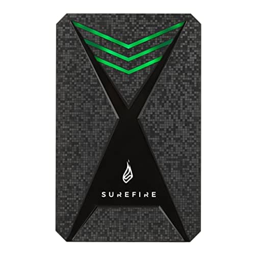 Surefire 2.5 Gaming Hard Drive I 2 TB I Noir I Disque Dur Externe I Adaptateur USB-C I Windows & MacOSx I Éclairage LED RGB I Jusqu'à 140MB/s I PC & Playstation & Xbox I Powered by Verbatim