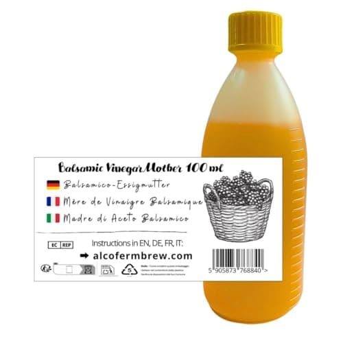 Starter Pour Vinaigre Balsamique 100 ml - Mère de Vinaigre Naturelle - Fermentation de Moût de Raisin - Jusqu’à 50