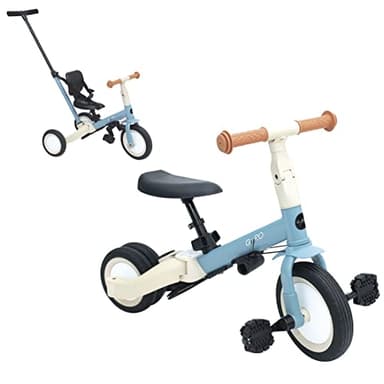 Olmitos Gyro Tricycle évolutif 5-en-1 pour enfants de 1 à 5 ans Adaptable et modulable avec ou sans pédales Bleu