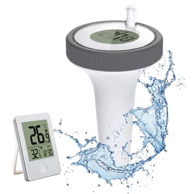 ThermomèTre Piscine Flottant Sans Fil Radio ThermomèTre De TempéRature D'Eau Lcd Avec RéCepteur NuméRique Thermometre Piscine Digital Swimming Pool Thermometerpour Aquarium/Spa/Tubes Chauds