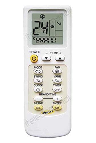 Télécommande climatisation Pompe à Chaleur Inverter Compatible avec Samsung Airwell Aucma Aux Carrier Chigo Chunlan Daewoo Daikin Electrolux Fujitsu Galanz Gree Haier Hisense Hitachi Kelon LG