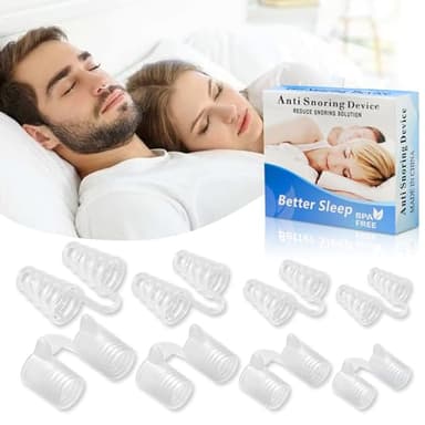 Anti Ronflement Pince-Nez, Dilatateur Nasal Dispositif, Ecarteur Nasal Anti Ronflement Efficace, Deux Types de Doux et Dur, 4 Tailles Chacun (Blanc)